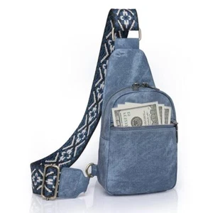Crossbody Sling Bag for Women Small Chest Bag Vegan PU Leather Shoulder Bag W... - Picture 1 of 6
