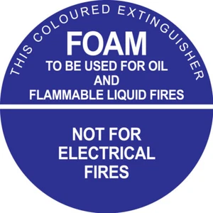 Foam Fire Extinguisher ID Sign PVC Plastic 190 x 190mm - Picture 1 of 1