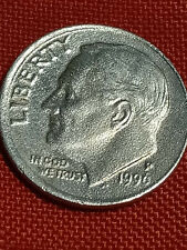 1996  P Roosevelt Dime Error coin multiple errors double mint mark? odd surface