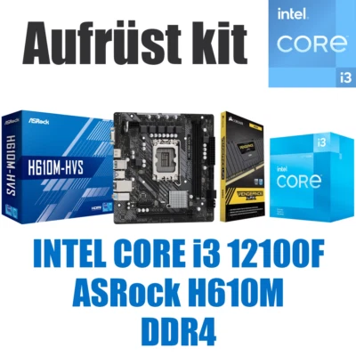 PC Bundle Aufrüstkit Gaming Set Intel Core i3 12100F + ASRock Mainboard + DDR4 - Bild 1 von 4