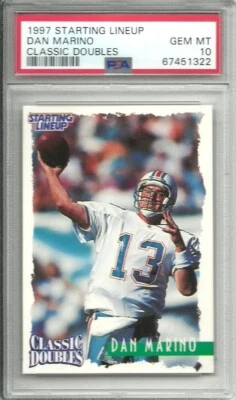 PSA 10 1997 Dan Marino Miami Dolphins Starting Lineup SLU Card NFL Football - Image 1 of 2