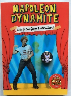 NAPOLEON DYNAMITE 2-DISC DVD SE (REGION 1) - BRAND NEW AND BONUS BUTTON BADGE!! - image 1 of 4