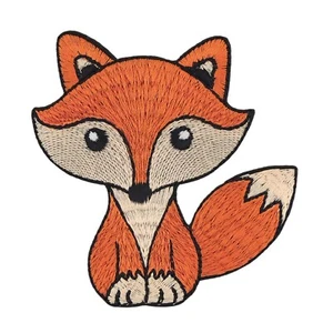 aa17★Fuchs Orange Aufnäher zum aufbügeln Bügelbild Applikation Patch 7,8 x 7,5cm - Bild 1 von 8