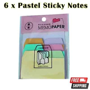 6 Colors Post Sticky Notes Removable Self Adhesive Paper Memo Pad - Picture 1 of 2