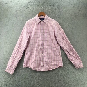 Abercrombie & Fitch Button Up Long Sleeve Shirt Mens Large Pink Checkered Plaid - Picture 1 of 13