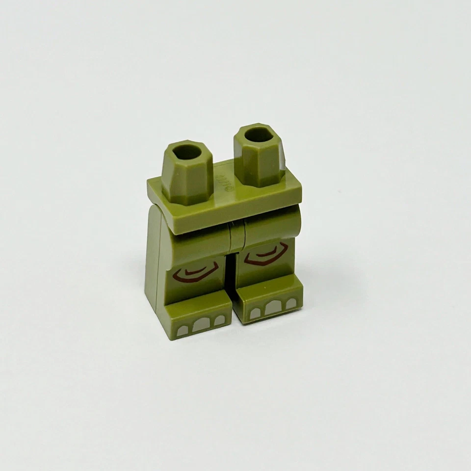 LEGO Minifigure Olive Green Hips Legs Reddish Brown Knees Tan Claws Toes Print - Image 1 of 1