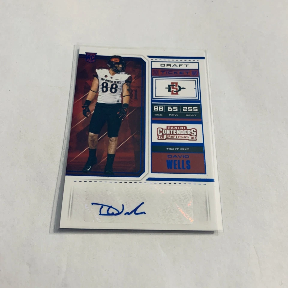 F81121 2018 Contenders Draft Picks Draft Ticket Blue Foil #207 David Wells - Image 1 of 1