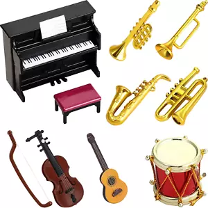 Dollhouse Miniature Musical Instrument Set in 1:12 Scale, Mini Dollhouse Musical - Picture 1 of 12