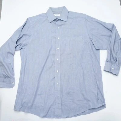 Brooks Brothers Dress Shirt Men 16 Blue White Houndstooth Cotton Business Formal - Image 1 of 4