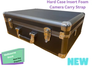 New Camera Hard Case with Foam Insert Carry Strap Lockable Large Size Vic - Picture 1 of 19