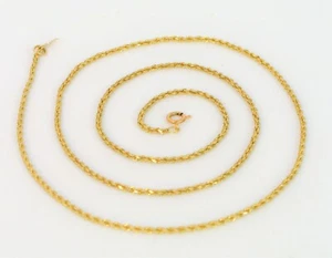 VTG BEAUTIFUL 14K YELLOW GOLD CHAIN LINK NECKLACE TWISTED 20" LONG 4.2 GRAMS - Picture 1 of 3