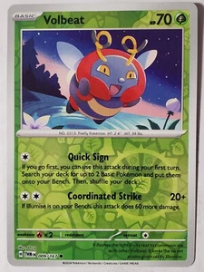 Tarjeta Pokémon REVERSE HOLO Volbeat 009/167 NM/M Twilight Masquerade - Arte Orca - Imagen 1 de 2