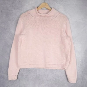 J Crew Roll Neck Sweater Womens Small Pink Cotton Fisherman Oarsman - Picture 1 of 20
