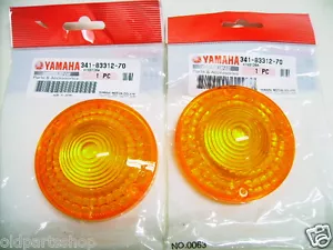 Yamaha RD250 RD350 RD400 DT400 XT500 Signal Light Lens x2 NOS Cover 341-83312-70 - Picture 1 of 3