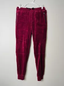 Pantalones de chándal Brooklyn de tela de terciopelo para hombre pequeños borgoña informales cómodos ropa de salón - Imagen 1 de 10