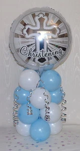 CHRISTENING BOY - CONGRATULAZIONI - DISPLAY PALLONCINO IN LAMINA - CENTROTAVOLA - Foto 1 di 2