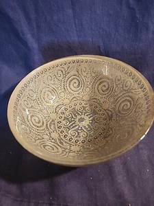 Azzurra Turkish Silver Bowl, Frosted Art Glass Reverse Handpainted - Picture 1 of 5