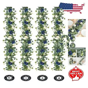Versatile 70-Inch Artificial Eucalyptus Garland with Stunning Roses for Events - Picture 1 of 9