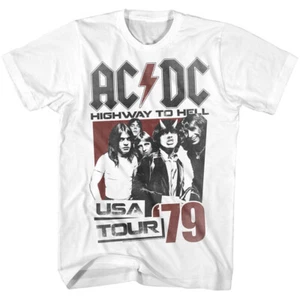 ACDC Highway To Hell USA Tour 79 Men's T Shirt Official Heavy Metal Music Merch - Picture 1 of 5