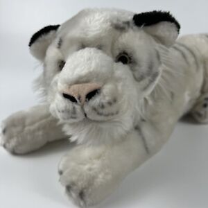 FAO Schwartz 2004 Realistic White Asian Tiger Pink Eyes Stuffed Animal 17” Rare*