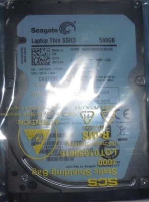 SEAGATE LAPTOP THIN SSHD 500 GB HARD DRIVE 5400 RPM ST500LM000 - N7GG6 - Image 1 of 4