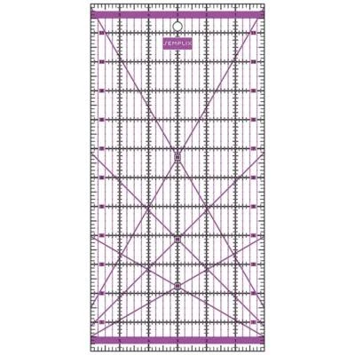 Semplix Patchwork-Quiltlineal (12" x 6" / 2,5 mm  lila) Schneidlineal messen - Bild 1 von 4