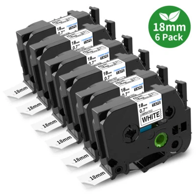 6x Schriftband Kompatibel TZe-241 18mm für Brother P-Touch PT-2430PC D400VP D450