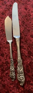 Oneida Barcelona Stainless Steel 1 Dinner Knife, 1 Master Butter Knife Floral - Picture 1 of 4