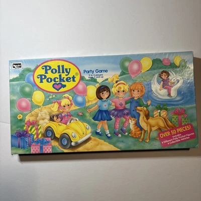 VTG 1994 POLLY POCKET Party Board Game 100% COMPLETE Board Game Rose Art 90s Toy - Image 1 of 4
