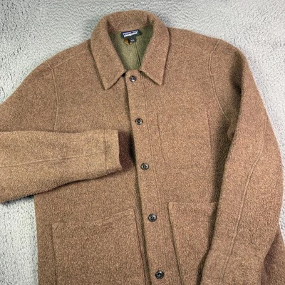 Abrigo Chaqueta Patagonia Woolie Chore Para Hombres L Marrón Granero Lana Polar Trabajo Chamarra Foto 1 de 4
