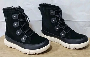 SOREL Explorer II Joan Waterproof Boot Women's Size 8.5 Black Faux Fur (#A1-A3) - Picture 1 of 10