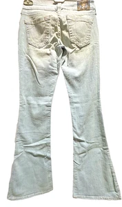 NEU True Religion Markenjeans Damen 28 x 34 Morgan Wide Leg Flare Sunbleach blau - Bild 1 von 9