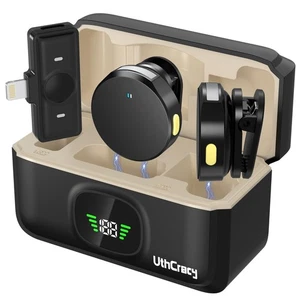 Mini Microphone, Wireless Lavalier Mic with Charging Case, 65ft Range, 30H Ba... - Bild 1 von 7