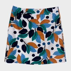 Falda Lápiz Ann Taylor Factory Talla 12 Azul Naranja Estampado Algodón y Forrada - Imagen 1 de 6