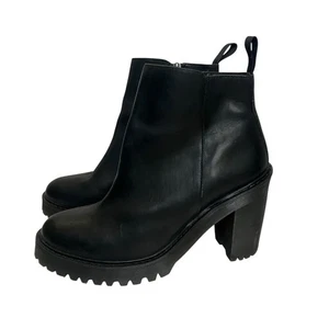 Dr. Martens Magdalena Leder Chelsea Boot Schwarz Absatz Plateau Knöchel US 11 - Bild 1 von 16