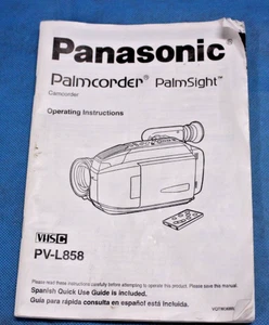 Instruction Manual for Panasonic VHSC Palmcorder PV*L858 Manual Only - Picture 1 of 3
