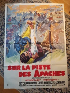 Plakat 1966 AUF DER SPUR DER APACHEN 120x160 Rory Calhoun / Illustration SOUBIE - Bild 1 von 1