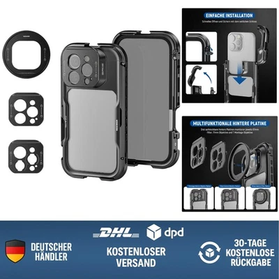 Video Rig Handy Stabilisator iPhone 16 Pro Kompatibel Filteradapter T Mount K... - Bild 1 von 4