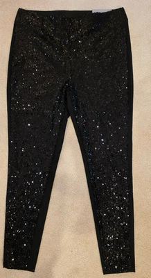 Chicos black leggings sequin pant sz 2 (12) - Image 1 of 4