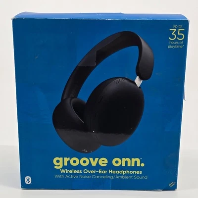 Groove Onn. Wireless Over-Ear Headphones with Active Noise Canceling, Black - Image 1 of 4