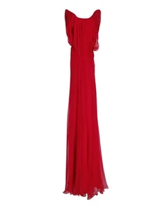 Alexander Mcqueen Draped Chiffon Gown In Fuchsia Silk Women Pink Size 40 - Picture 1 of 2