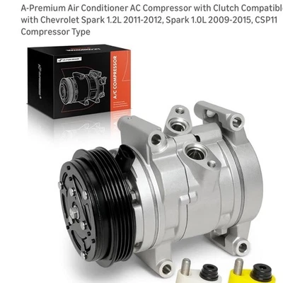 AC Compressor with Clutch for Chevy Spark 1.2L 2011-2012 1.0L - Image 1 of 2