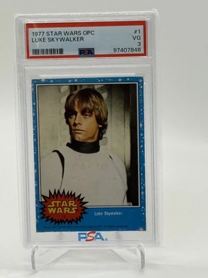 1977 Star Wars Luke Skywalker #1 OPC O-Pee-Chee PSA 3  - Image 1 of 2