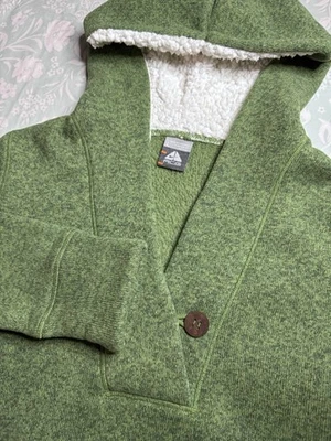 Nike Avg Womens Size L Fleece Hooded Button Jacket V Neck Pullover - Image 1 of 4