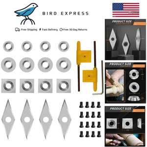 35 STCK. Hartmetall Drehbank Werkzeuge Hartmetall Einsätze für Holz Drehbank Drechselwerkzeug, einschließlich... - Bild 1 von 9