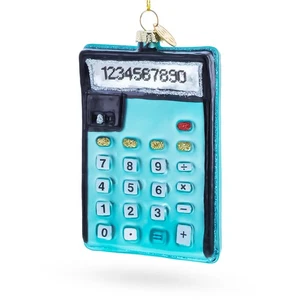 Ornamento in vetro calcolatrice blu - Foto 1 di 4
