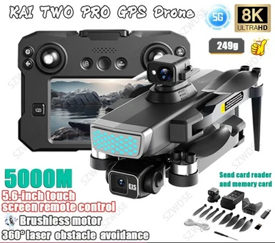 Drone 8K Professional GPS HD Camera Drones 5G WIFI FPV Video 4k UAV 4.5 Inch - Image 1 of 4