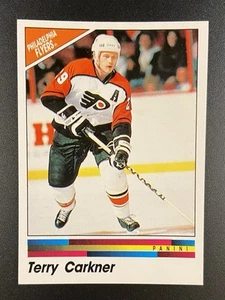 1990-91 Panini Hockey Sticker #114 Terry Carkner Philadelphia Flyers - Picture 1 of 2
