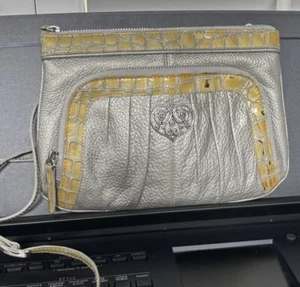 Brighton Love Heart Crossbody Purse Cel Phone Case Inside Organizer Silver - Picture 1 of 16