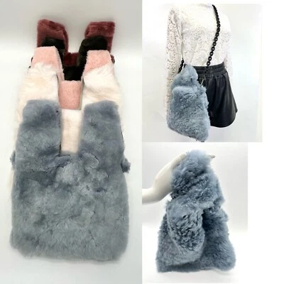 Bolso unisex 100 % hecho a mano de 2 vías de piel de oveja minimalista asa superior nudo talla S Foto 1 de 4